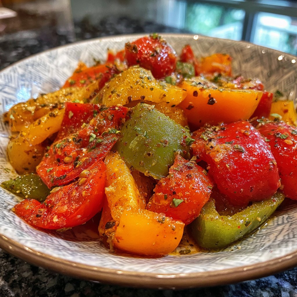 Gemüsepfanne mit Paprika und Tomaten