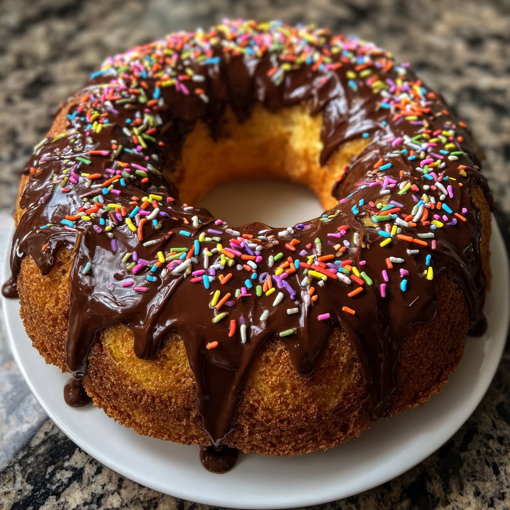 Geburtstagskuchen mit Schokoglasur