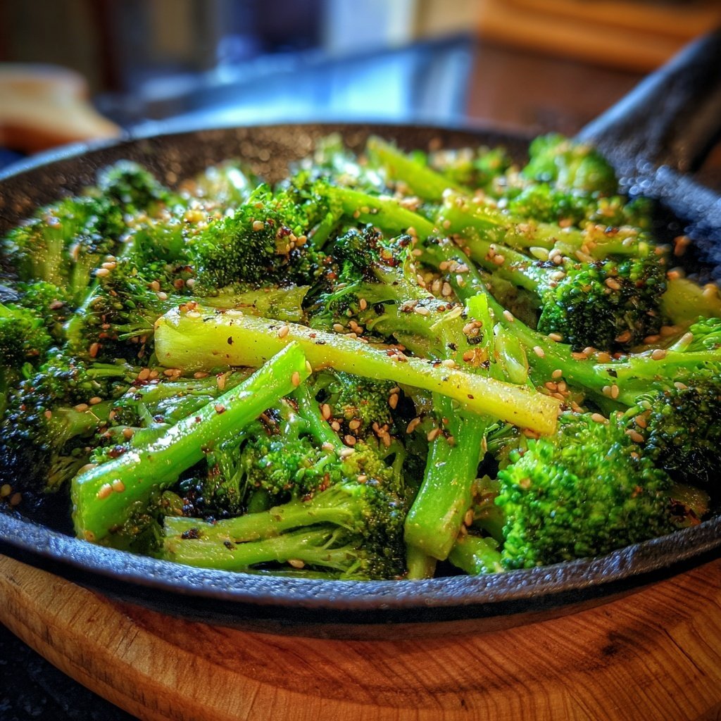 Brokkoli Pfanne Mit Sesam Öl