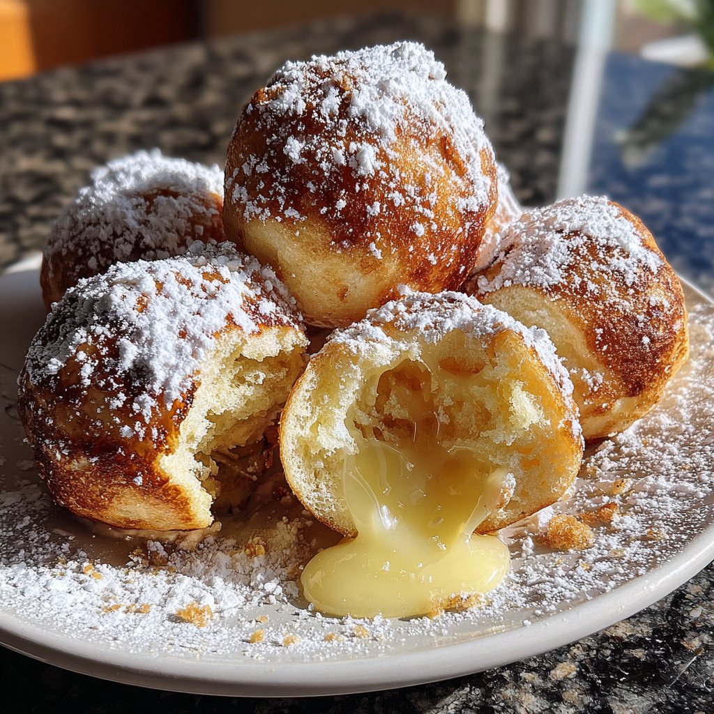 Quarkbällchen gefüllt mit Nougat