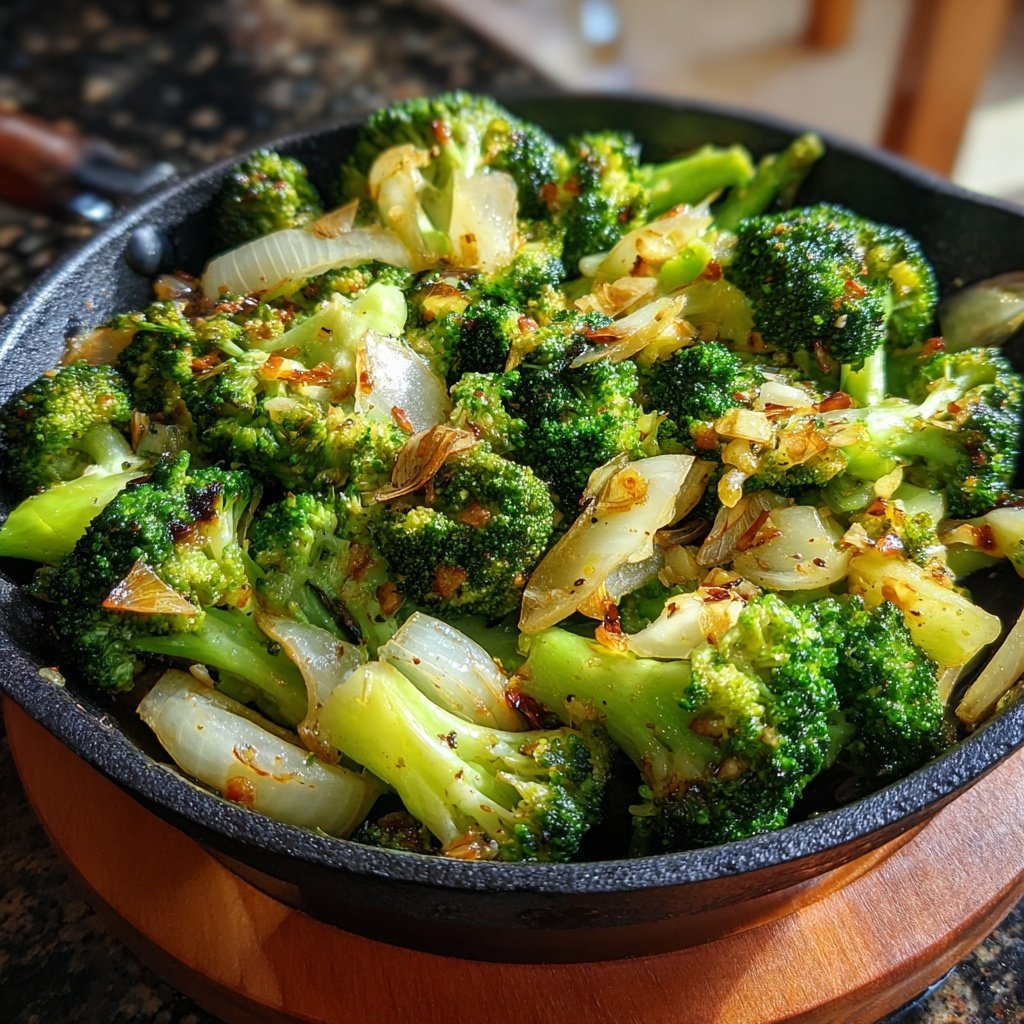 Brokkoli Pfanne Mit Knoblauch