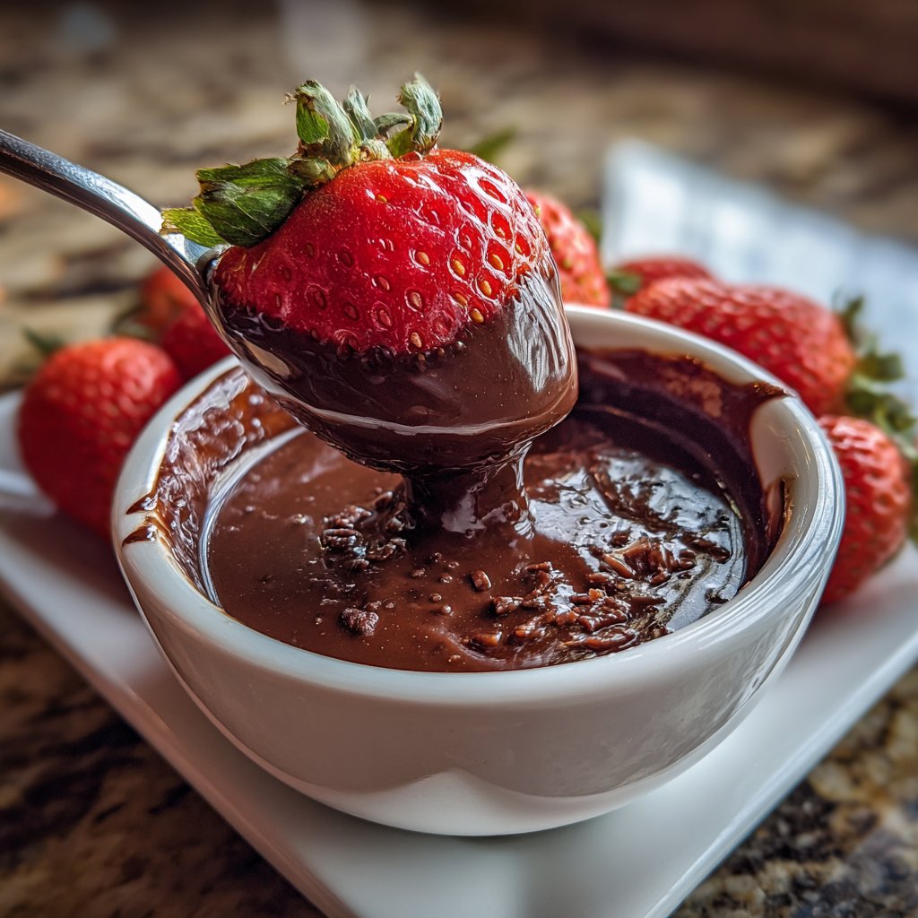 Schokoladenfondue mit Erdbeeren
