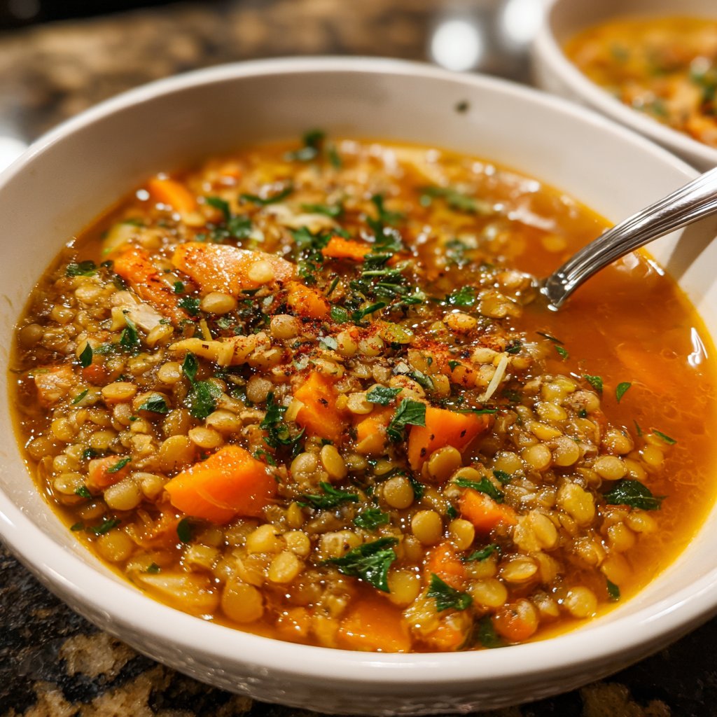 Linsensuppe mit Karotten