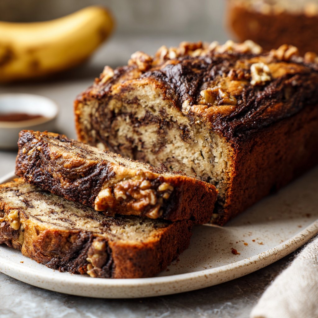 Bananenbrot mit Walnüssen und Kakao