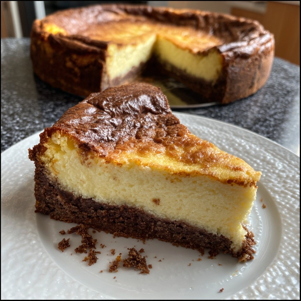Käsekuchen mit Schokoladenboden