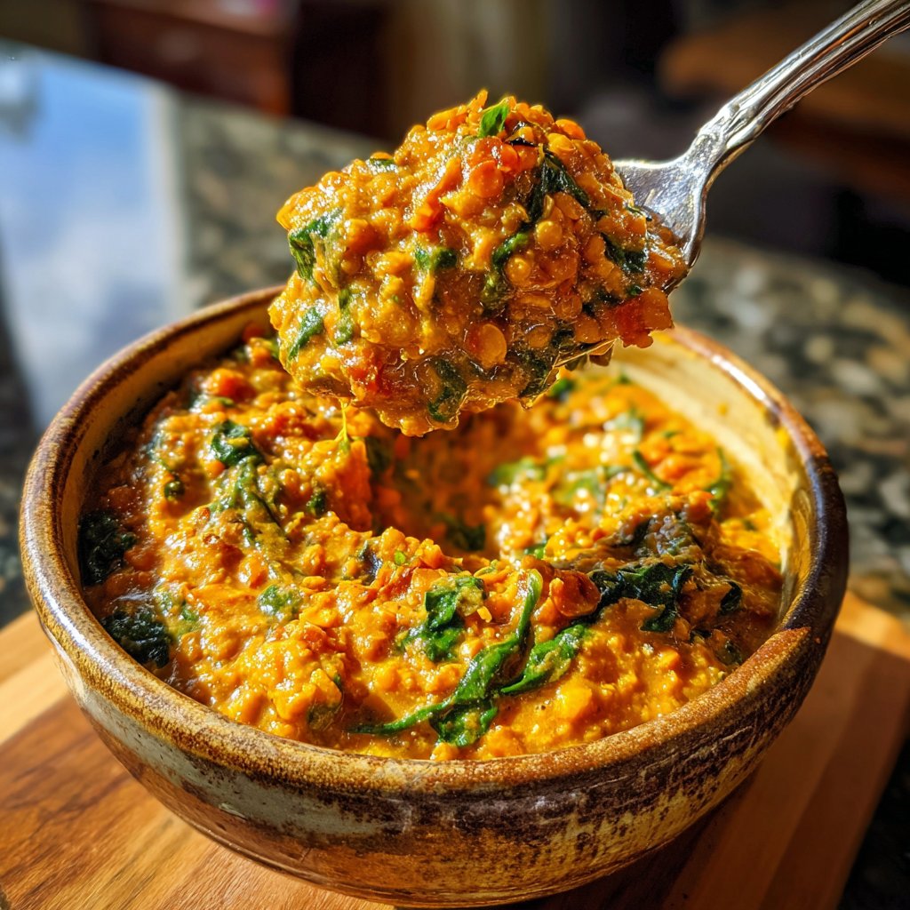 Vegetarisches Abendessen mit Linsencurry