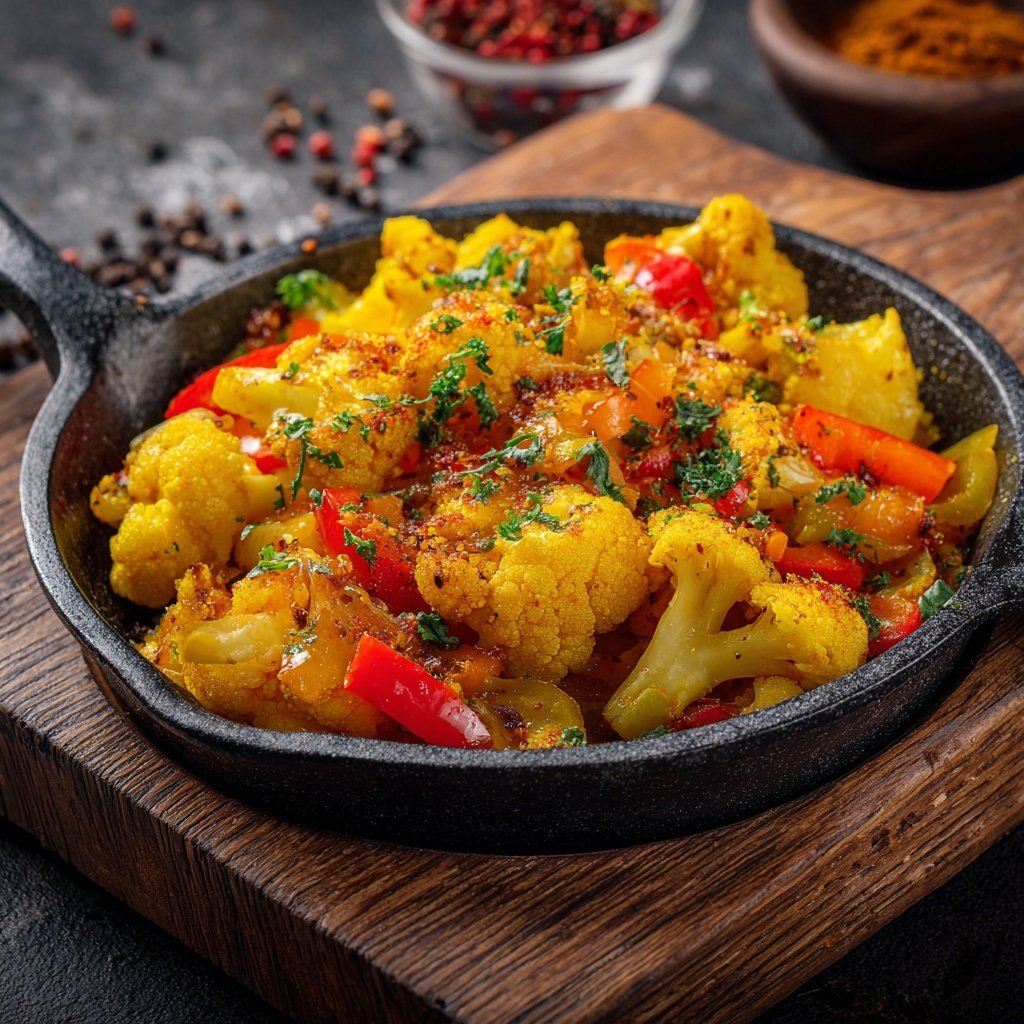 Blumenkohl Pfanne Mit Kurkuma